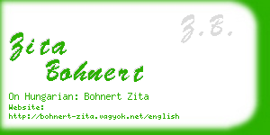 zita bohnert business card